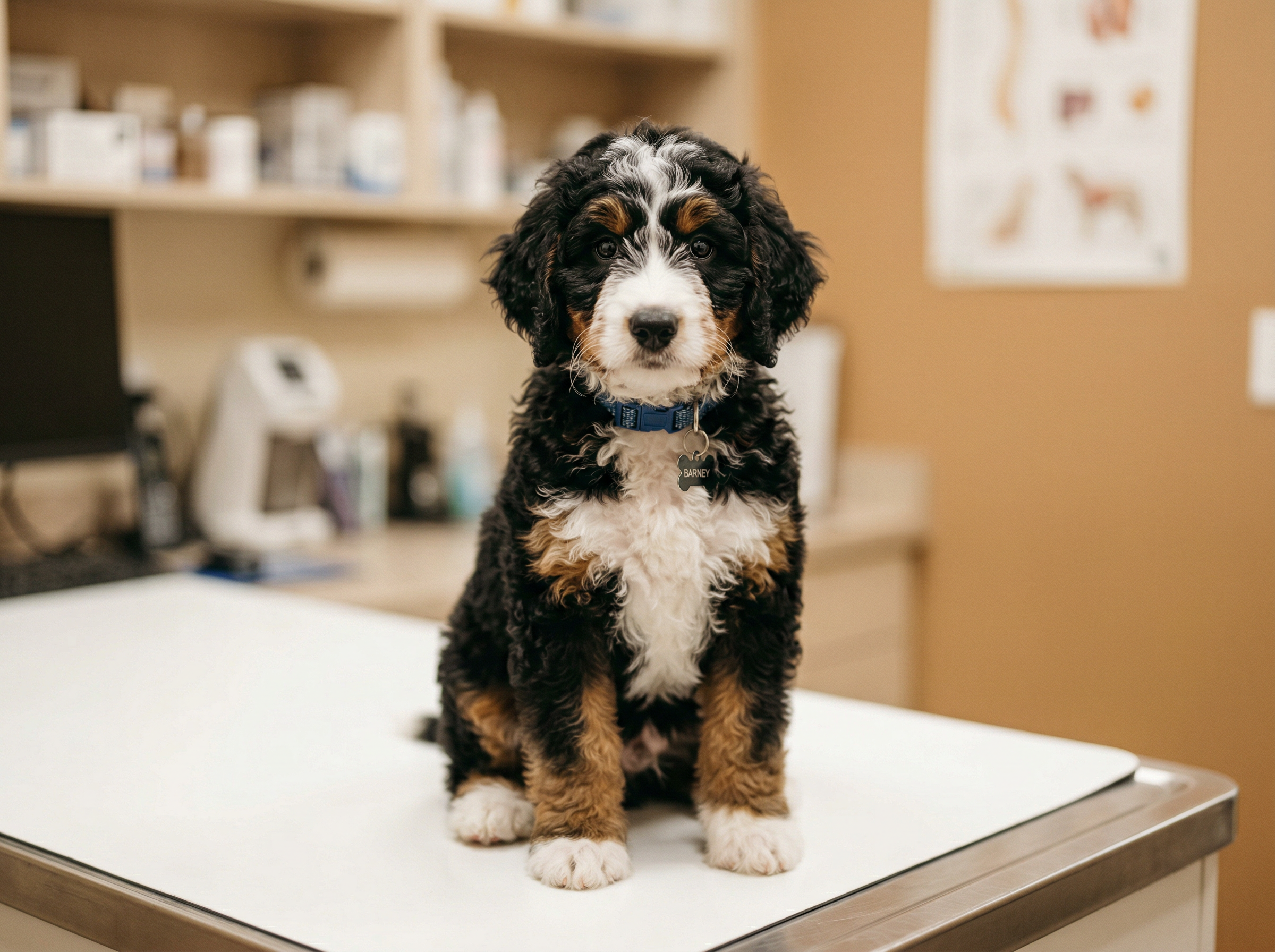 Florida Fur Babies veterinarian completing final health evaluation before puppy placement