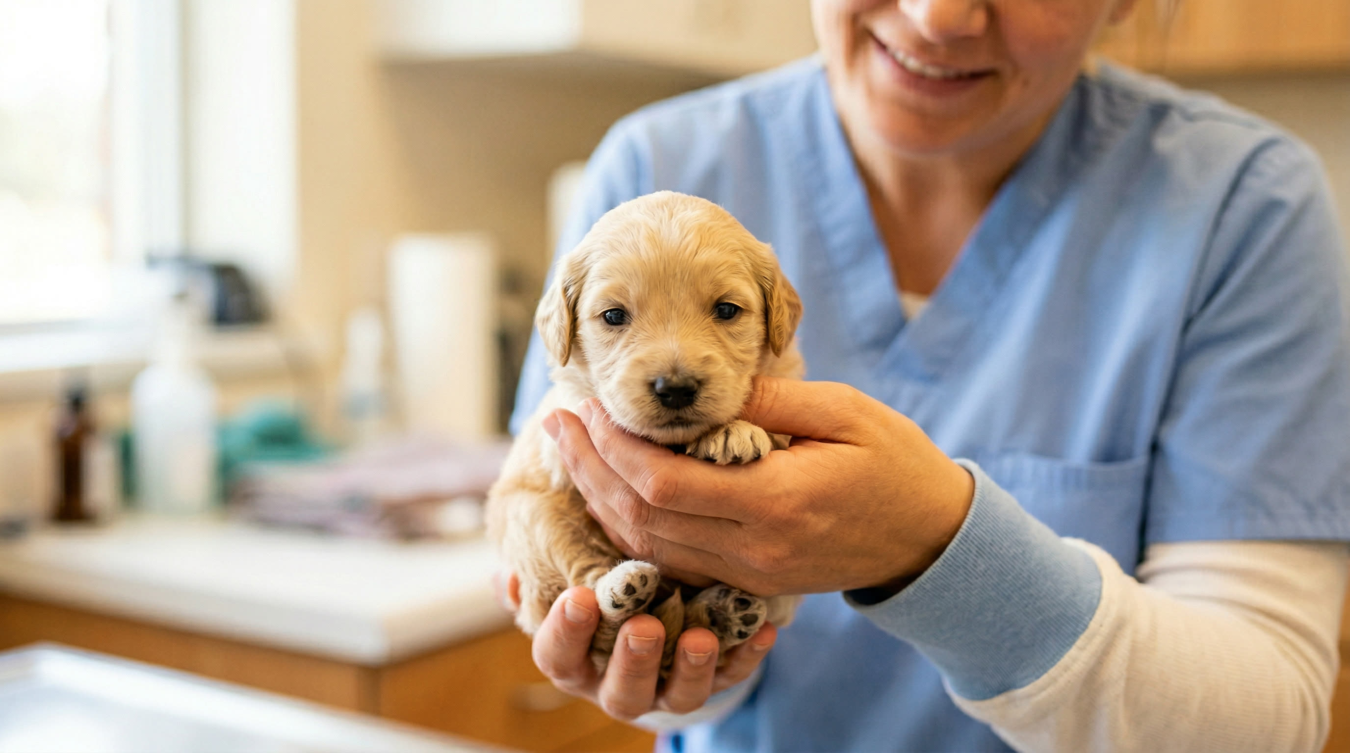 Licensed veterinarian conducting health oversight for a Florida Fur Babies litter