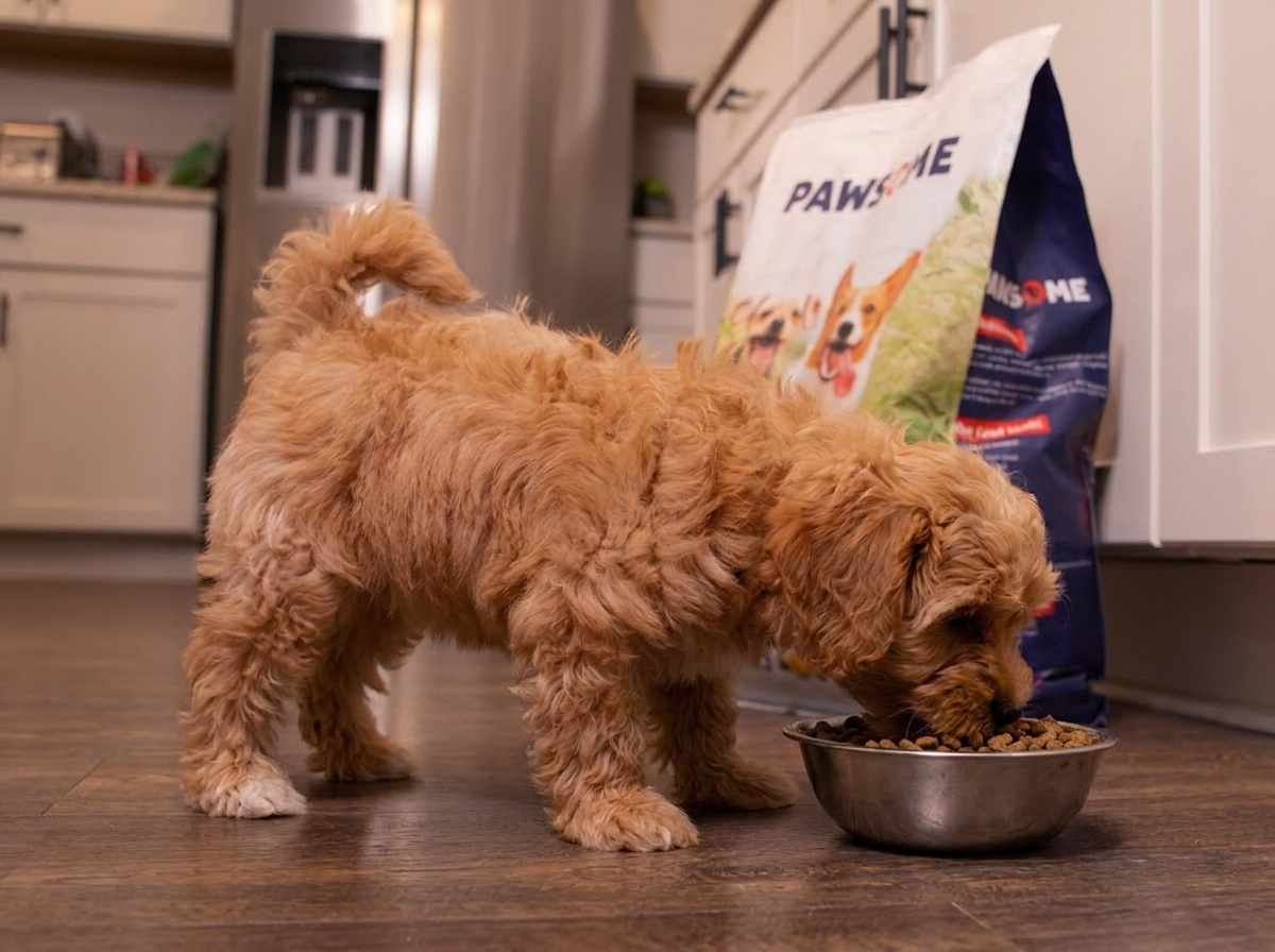 Consistent nutrition plan for puppies from weaning through placement